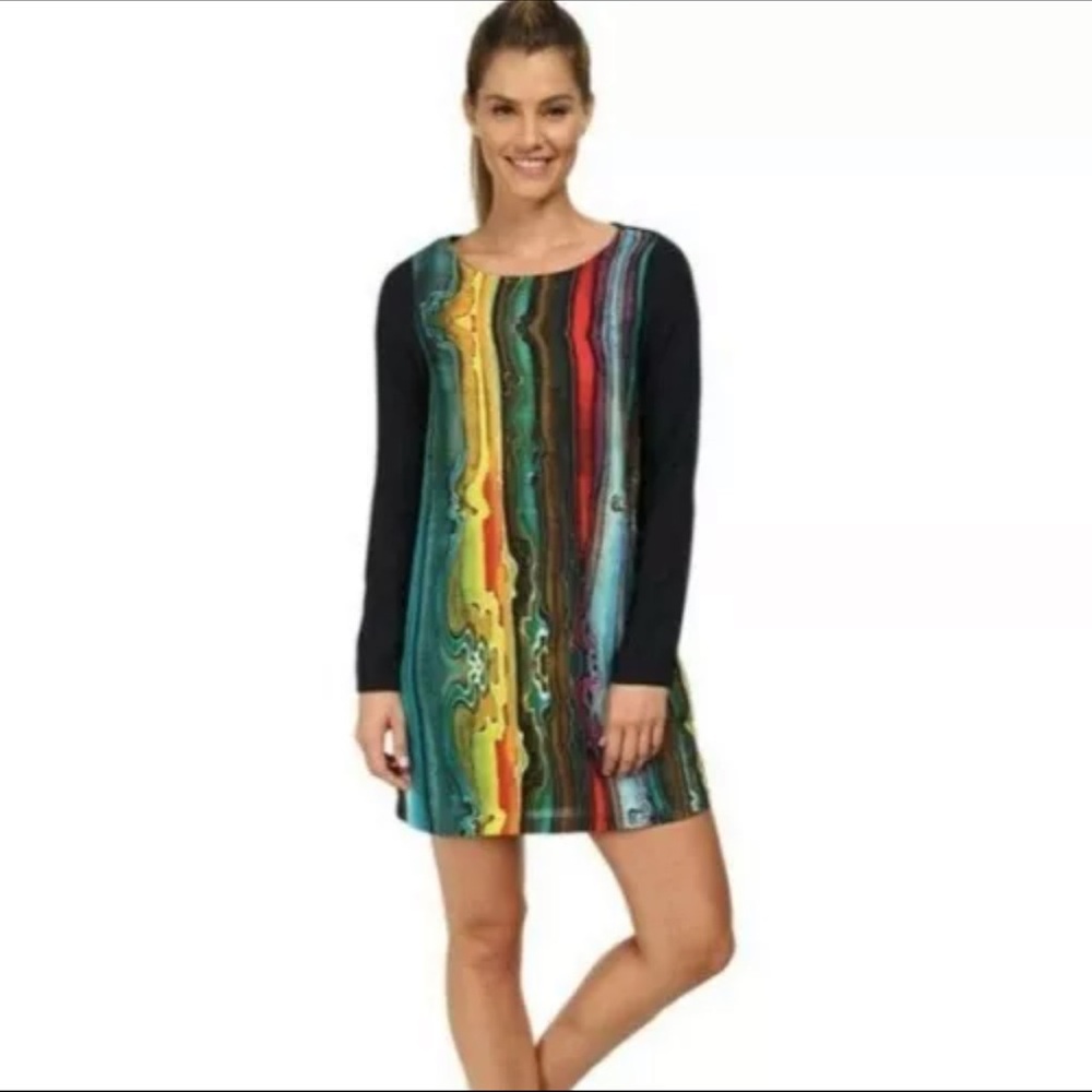 PrAna Cece Medallion Abstract Lined Shift Dress, Small